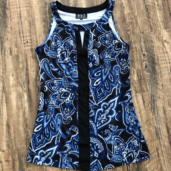 NWD sleeveless silky pretty blue tunic top - Picture 2 of 12